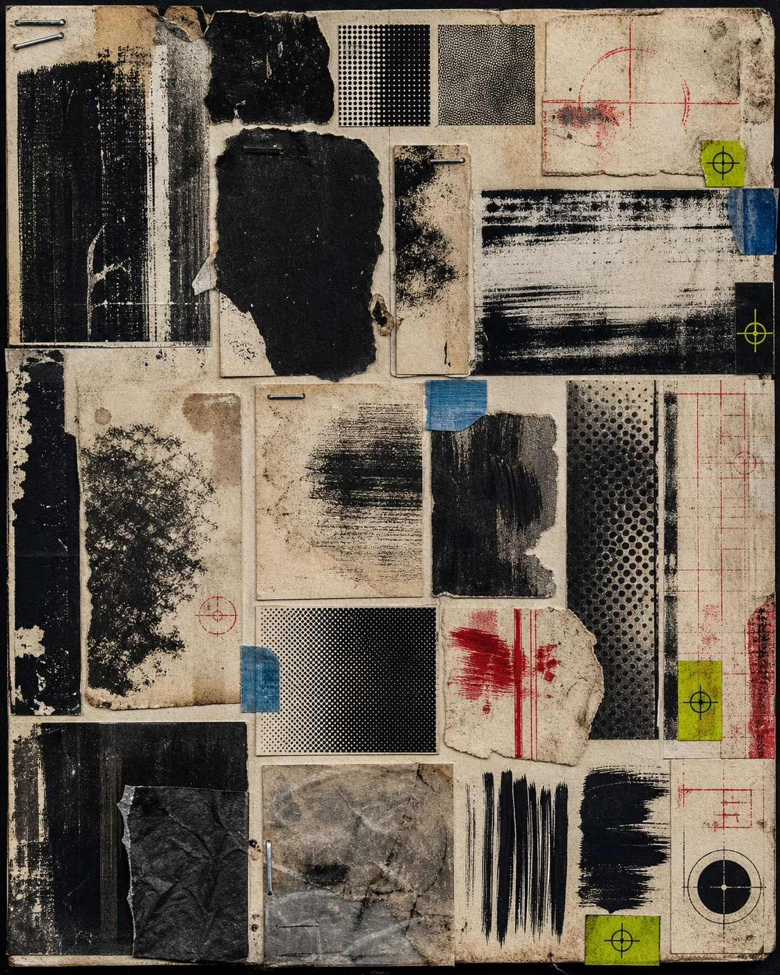 BAD OMEN physical print texture and material study